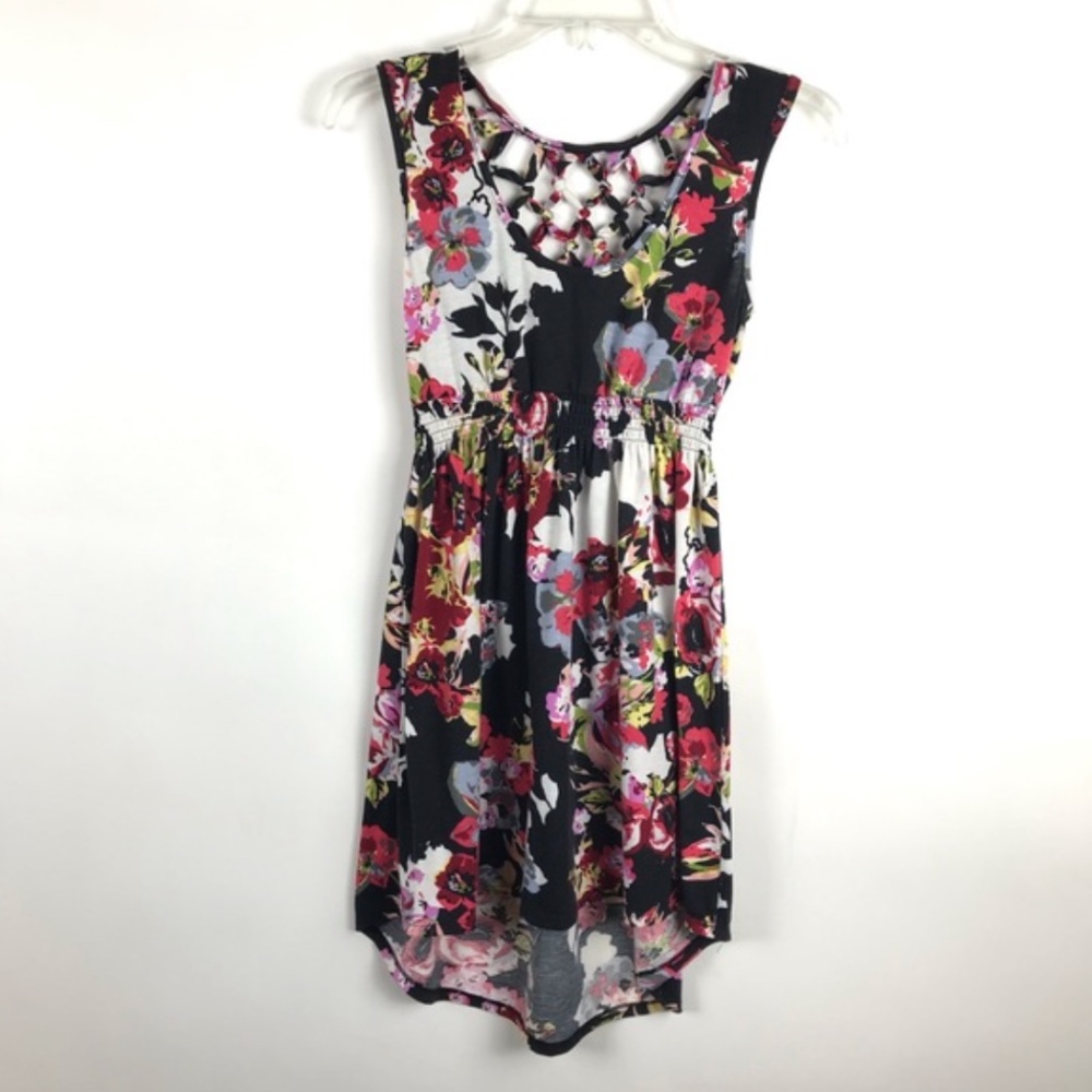 Material Girl Floral Print High Low Mini Dress